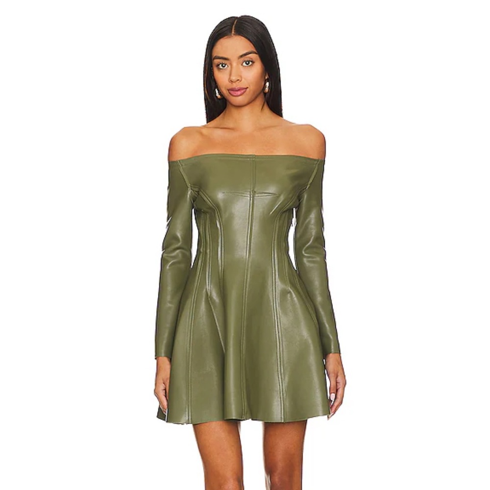Norma Kamali off shoulder grace mini dress